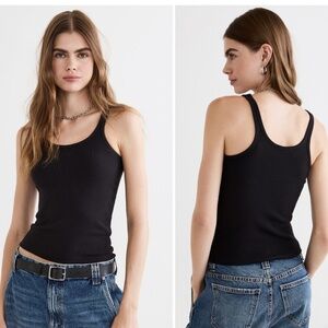 Anine Bing Ribed Cotton April Scoopneck Tank S/M